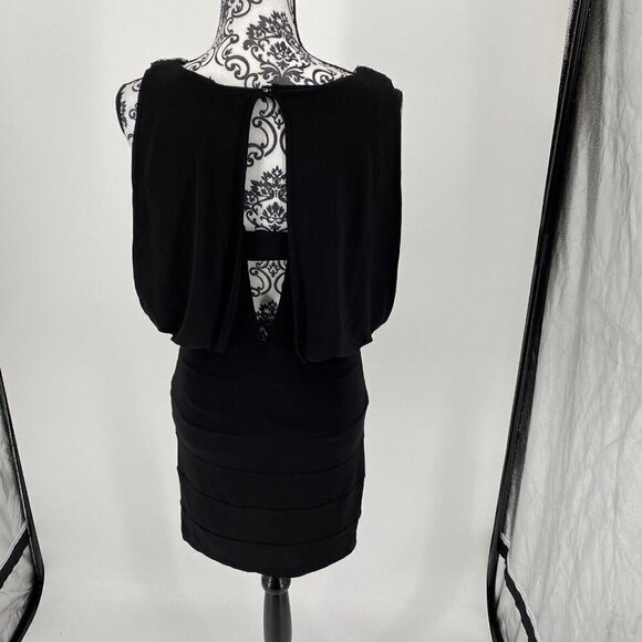 EUC Cachet Beaded Neck Keyhole Back Drop Waist Black Dress. Formal, Prom. Size S - Picture 8 of 10